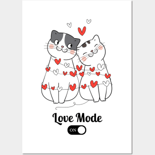 Couple of cats love mode Posters and Art